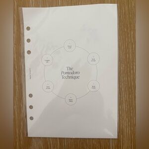 Cloth & Paper Pomodoro Technique Planner Dashboard A5